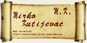 Mirko Kutijevac vizit kartica